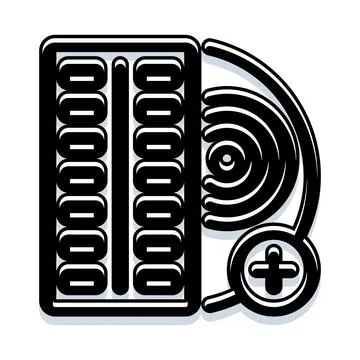 Abacus counting tool with plus sign concept Stock Illustration