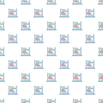 Abacus counting tool seamless pattern for education Stock Illustration