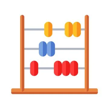 Abacus flat clipart vector illustration Stock Illustration