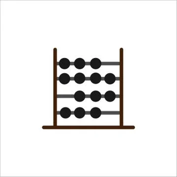 Abacus glyph flat vector icon on a white background. Vector illustration Illustrazione stock