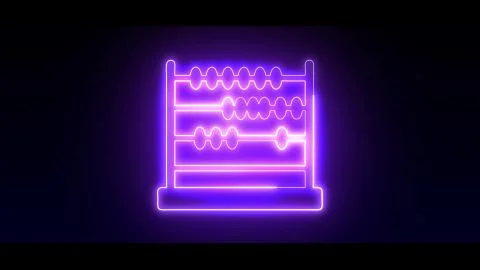 Abacus in highlight and glow effect mp4 video Illustrazione stock
