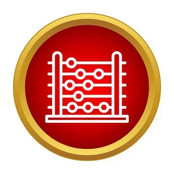 Abacus icon displaying math calculation and elementary education Ilustración de archivo