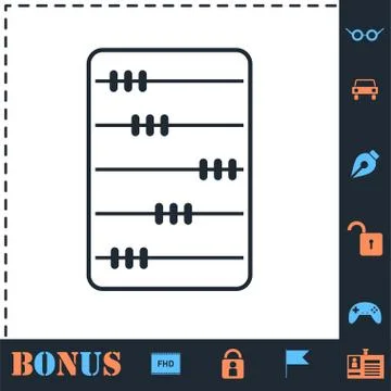 Abacus icon flat Stock Illustration