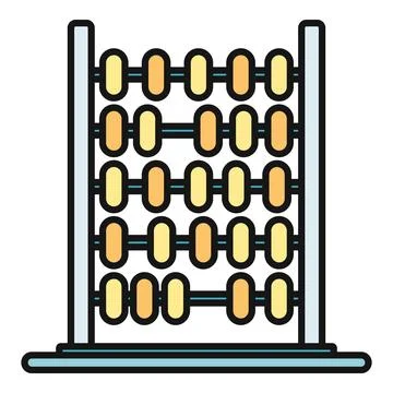 Abacus icon illustrating mathematics calculation and education Stock Illustration