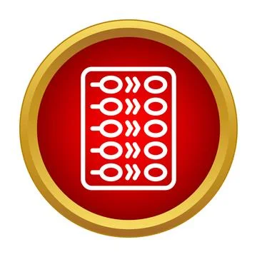 Abacus icon illustrating mental arithmetic and calculation Stock Illustration