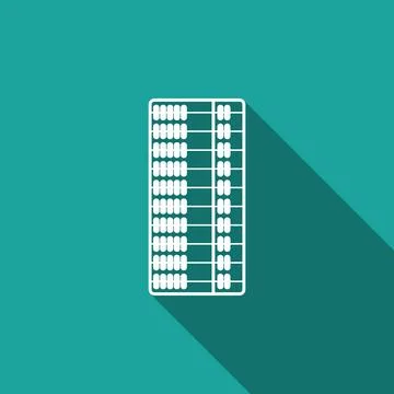 Abacus icon isolated with long shadow. Traditional counting frame. Education イラスト素材