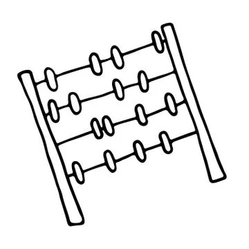 Abacus icon. Outlined on white background Stock Illustration