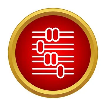 Abacus icon in red circle for calculation Stock Illustration