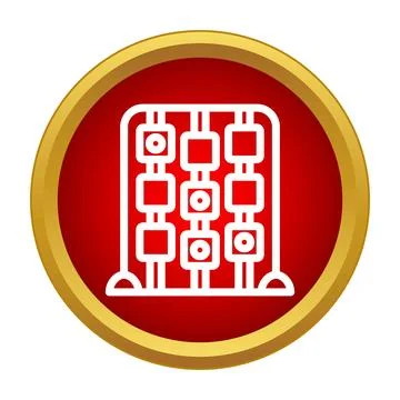 Abacus icon in red circle for calculation Stock Illustration