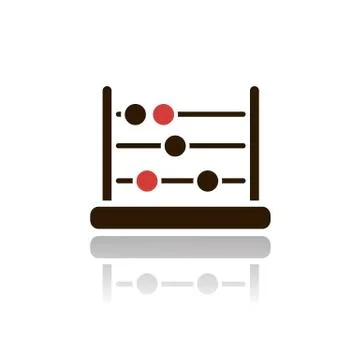 Abacus icon with reflection on a white background Stock Illustration