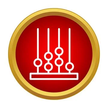 Abacus icon representing calculation and mathematics learning Illustrazione stock