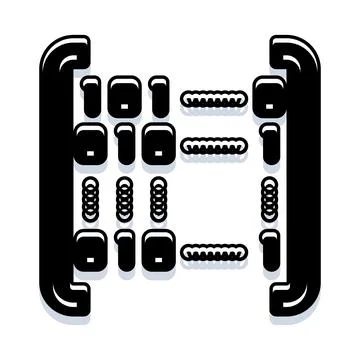 Abacus icon representing education and calculation tool Stock Illustration