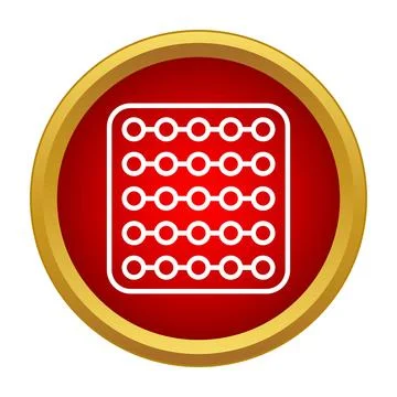 Abacus icon representing education, mathematics, and counting Stock Illustration