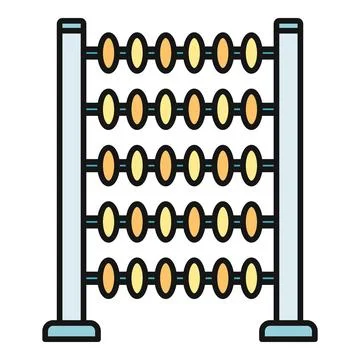Abacus icon representing math and counting education Stock Illustration