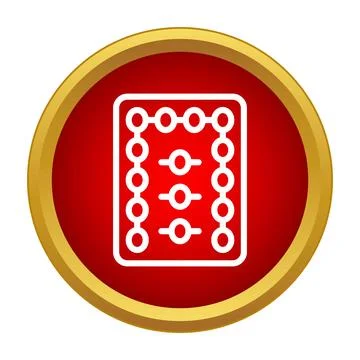 Abacus icon representing mathematical calculation and education 库存插图