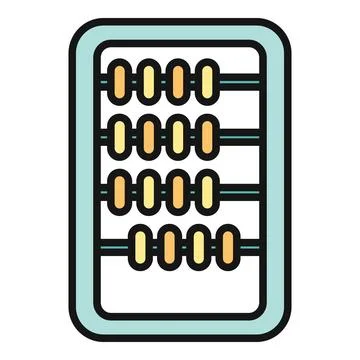 Abacus icon representing old calculating mathematical tool Illustration