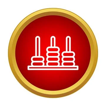 Abacus icon symbolizing learning mathematics and education Stock Illustration