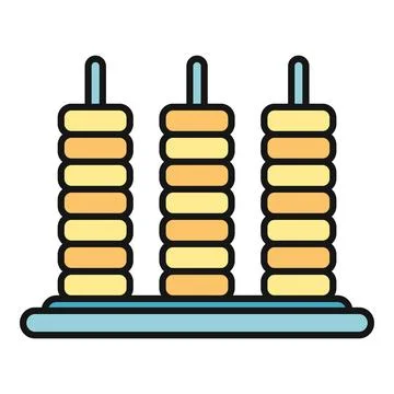 Abacus icon symbolizing math education and calculation Stock Illustration