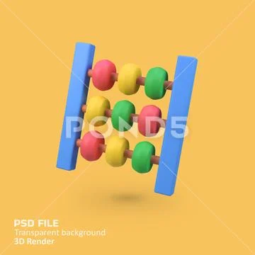 Abacus isolated 3d render icon illustration Modello PSD