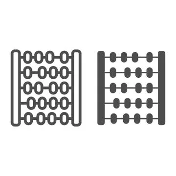 Abacus line and solid icon, education and school concept, School abacus sign on Stock Illustration