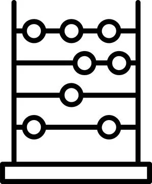 Abacus Line Icon Design Stock Illustration