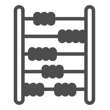 Abacus, math, counting, counter, arithmetic solid icon, education concept Stock Illustration