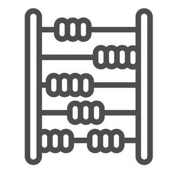 Abacus, math, counting, counter, arithmetic line icon, education concept Stock Illustration