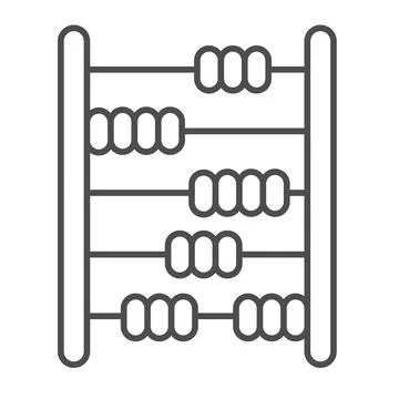 Abacus, math, counting, counter, arithmetic thin line icon, education concept Stock Illustration