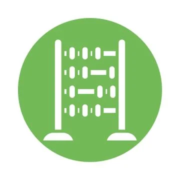 Abacus math device isolated icon Stock Illustration