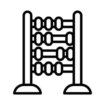 Abacus math device isolated icon Stock Illustration