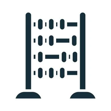 Abacus math device silhouette style Stock Illustration