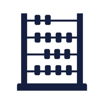Abacus math silhouette style icon Stock Illustration