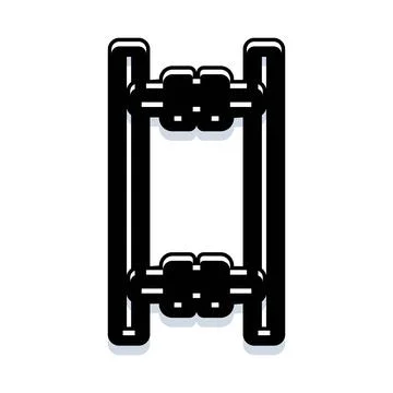 Abacus mathematical calculation tool black outline icon Stock Illustration