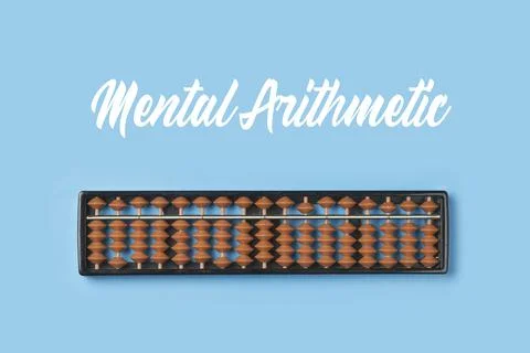 Abacus for mental math. Abacus on colored background Stock Photos