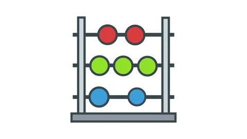 Abacus - moving 4k animation video - motion video in front of white background Stock Footage 180227692