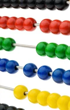 Abacus with multicolored beads Stock Photos