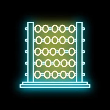 Abacus neon calculating tool retro glowing icon sign Stock Illustration