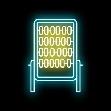 Abacus neon light counting math calculation education icon Stockillustratie