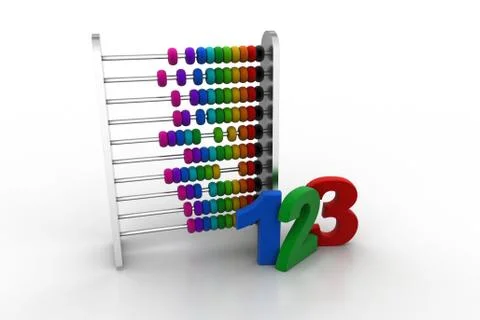 Abacus with numbers Stock Illustration