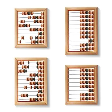 Abacus Set Vector. Realistic Illustration Of Classic Wooden Old Abacus Stock Illustration