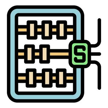 Abacus showing concept of semiconductor chip for calculations イラスト素材