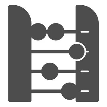 Abacus solid icon. Accounting and arithmetic tool, retro counter. Education Stock Illustration