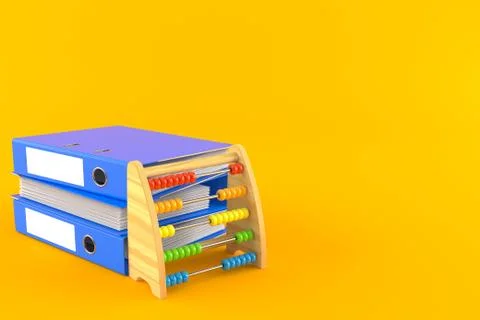 Abacus on stack of ring binders Stockillustratie