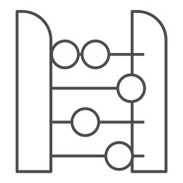 Abacus thin line icon. Accounting and arithmetic tool, retro counter. Education Stock Illustration