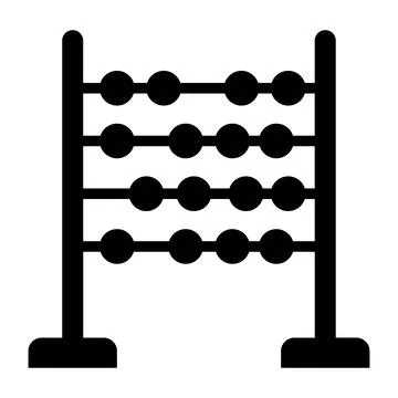 Abacus vector black icon on white background Illustrazione stock