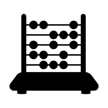 Abacus vector black icon on white background Stock Illustration