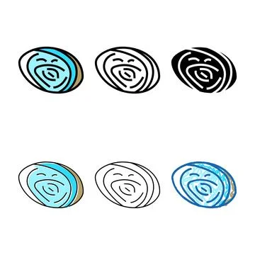Abalone sea shell beach color variants icon vector Stock Illustration