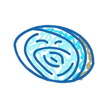 Abalone sea shell beach icon doodle illustration Stock Illustration