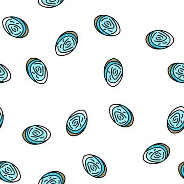 Abalone sea shell beach vector seamless pattern Stock Illustration