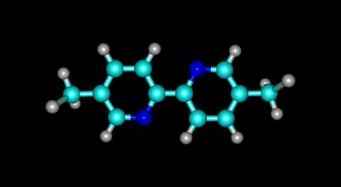 Abametapir molecular structure isolated on black Stock Illustration